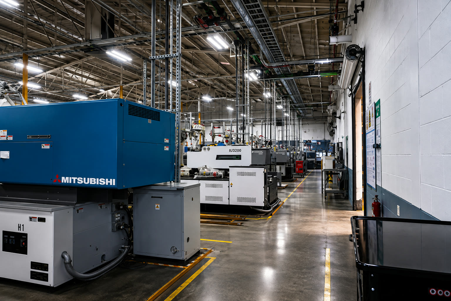 Mitsubishi injection molding machine on the AZMEX production floor